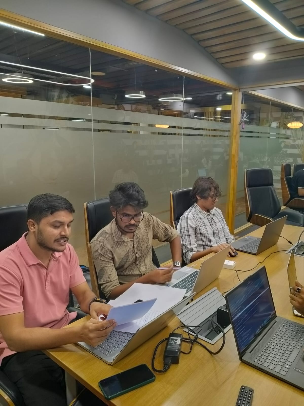 A working session on laptops